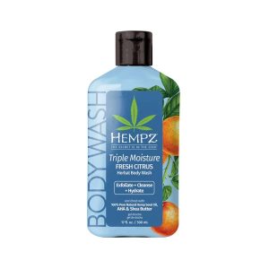 Hempz 3 en 1 Body Wash Citrico- Limpia, exfolia e Hidrata  17 Onzas