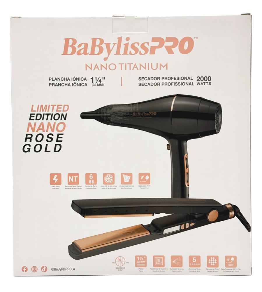 BabylissPro Plancha 1 1/4" Y Secadora Ionica Profesional