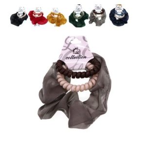 Scrunchie + 2  Colas en Espiral Varios Colores Disponibles