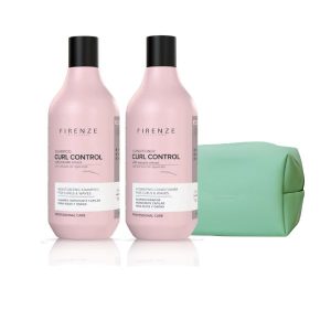 Firenze Home Care Kit- Curl Control Shampoo+Acondicionador+Cosmetiquera